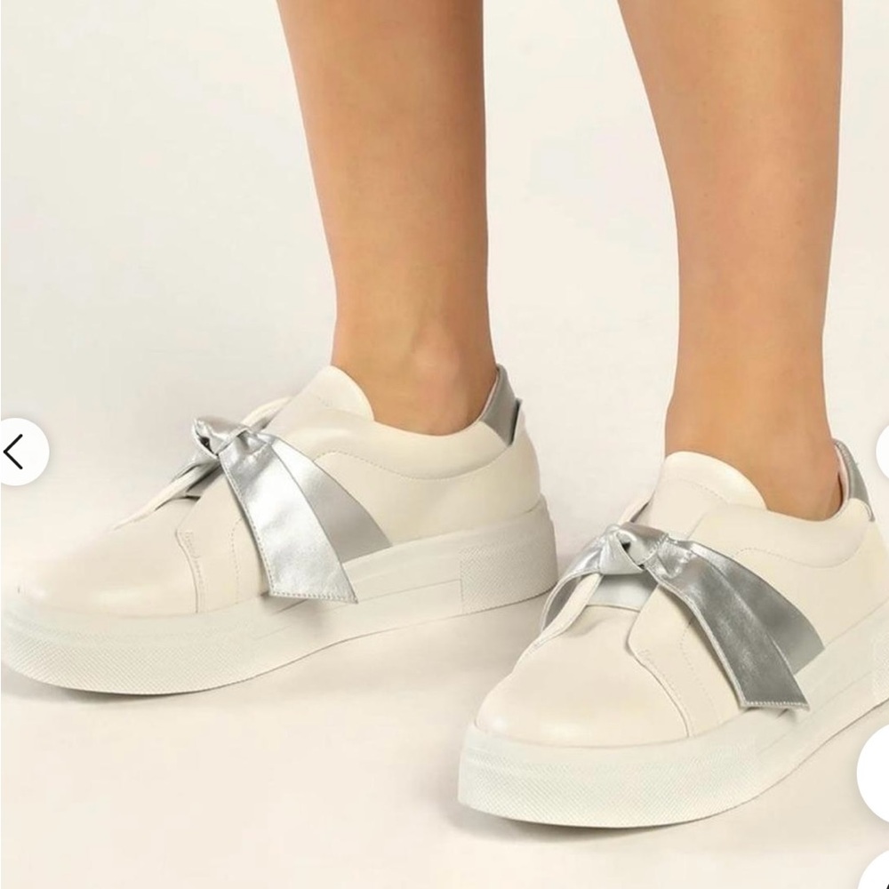Lulu's White and Silver Women's Sneakers